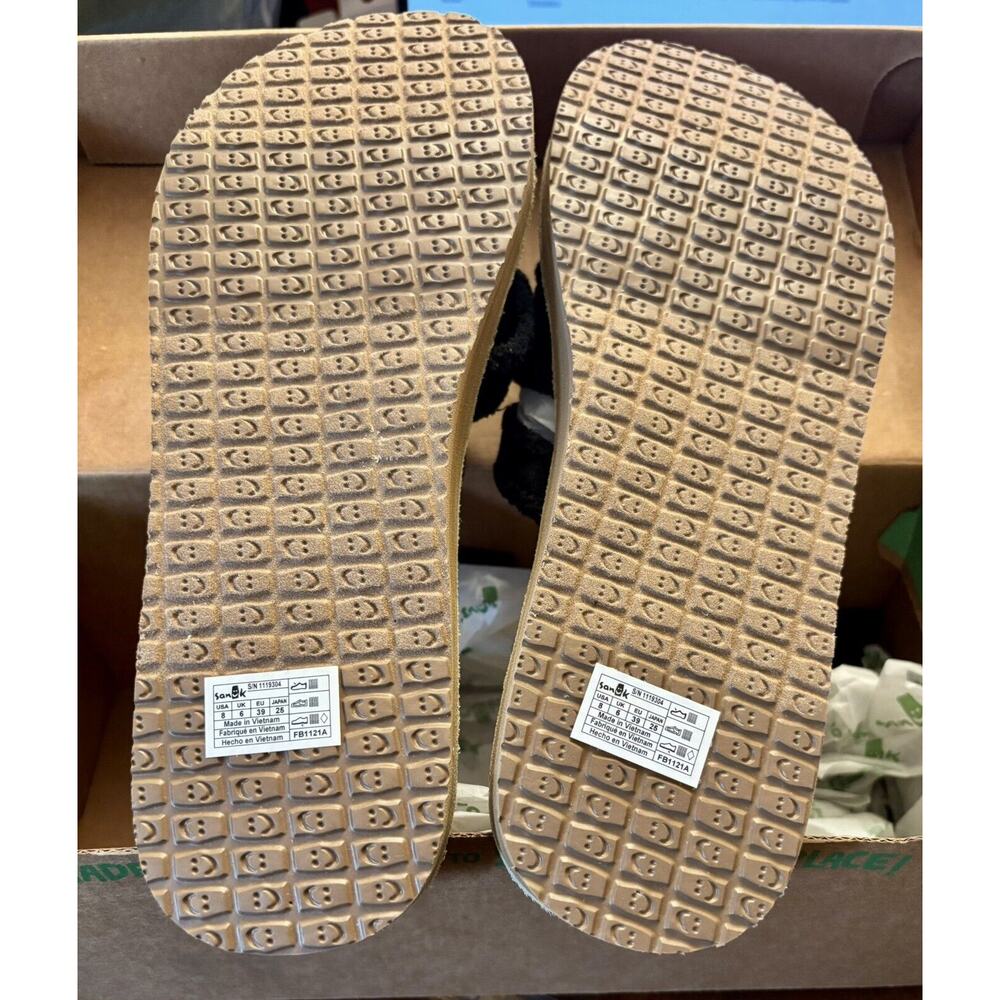 Sanuk Womens Fraidy Slides Black Sz 8 Slip On Sandals Soft Top Foam Comfort NEW - Picture 4 of 5